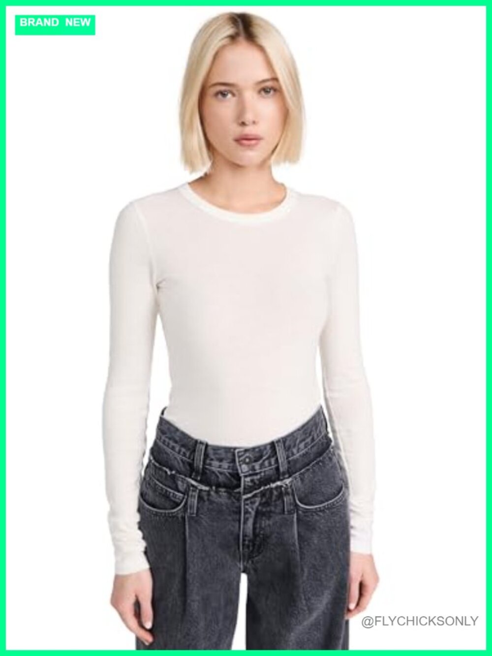 Lightweight Jersey Long Sleeve Crew Neck Tee Pullover Top